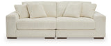 Lindyn Ivory Velvet 2-Piece Sectional Sofa - image 2