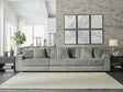 Lindyn Fog Velvet 3-Piece Sectional Sofa - image 1
