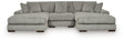 Lindyn Fog Velvet 3-Piece Sectional with Double Chaise - image 1