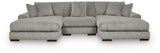 Lindyn Fog Velvet 3-Piece Sectional with Double Chaise - image 1