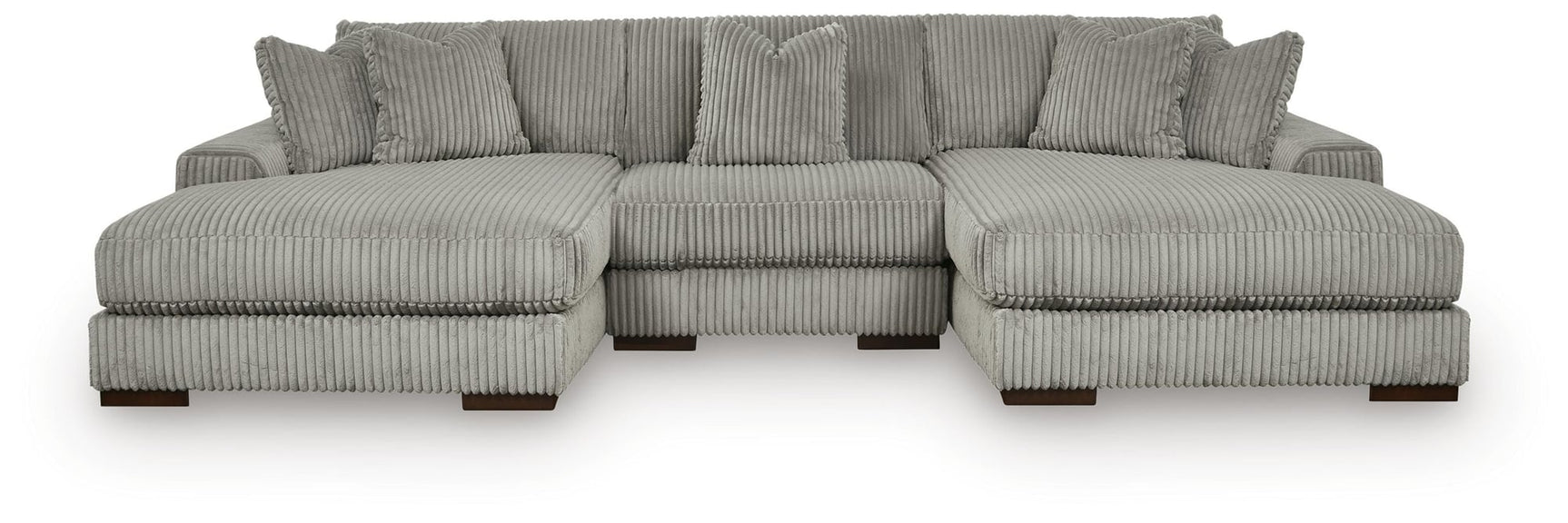 Lindyn Fog Velvet 3-Piece Sectional with Double Chaise - image 1