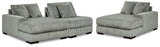 Lindyn Fog Velvet 3-Piece Sectional with Double Chaise - image 2