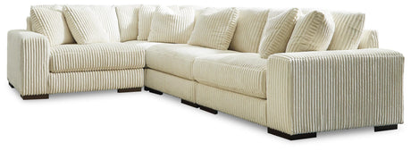 Lindyn Ivory Velvet 4-Piece Sectional - image 1