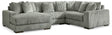 Lindyn Fog Velvet 4-Piece Sectional with Chaise - image 1