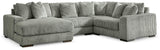 Lindyn Fog Velvet 4-Piece Sectional with Chaise - image 1