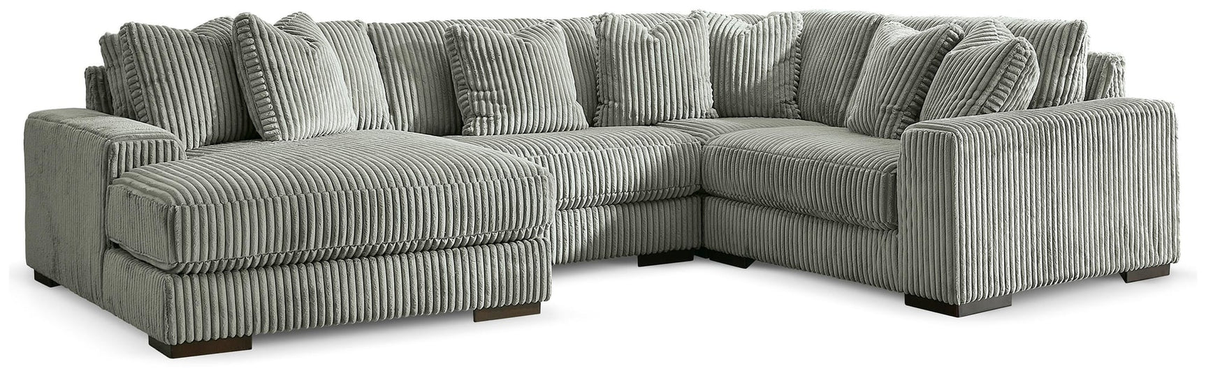 Lindyn Fog Velvet 4-Piece Sectional with Chaise - image 1