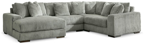 Lindyn Fog Velvet 4-Piece Sectional with Chaise - image 1