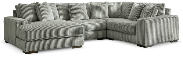 Lindyn Fog Velvet 4-Piece Sectional with Chaise - image 1