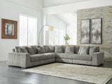 Lindyn Fog Velvet 5-Piece Sectional - image 1