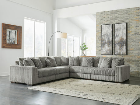 Lindyn Fog Velvet 5-Piece Sectional - image 1
