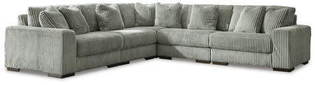 Lindyn Fog Velvet 5-Piece Sectional - image 2