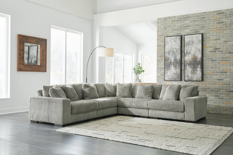 Lindyn Fog Velvet 5-Piece Sectional - image 3