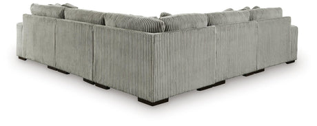 Lindyn Fog Velvet 5-Piece Sectional with Chaise - image 1