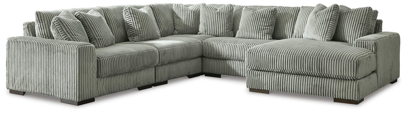 Lindyn Fog Velvet 5-Piece Sectional with Chaise - image 2