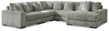 Lindyn Fog Velvet 5-Piece Sectional with Chaise - image 2