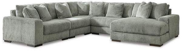 Lindyn Fog Velvet 5-Piece Sectional with Chaise - image 2