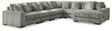 Lindyn Fog Velvet 6-Piece Sectional with Chaise - image 1