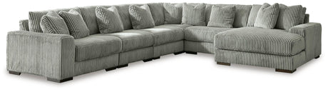 Lindyn Fog Velvet 6-Piece Sectional with Chaise - image 1