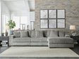 Lindyn Fog Velvet 3-Piece Sectional with Chaise - image 1