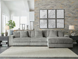 Lindyn Fog Velvet 3-Piece Sectional with Chaise - image 1
