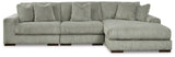 Lindyn Fog Velvet 3-Piece Sectional with Chaise - image 2