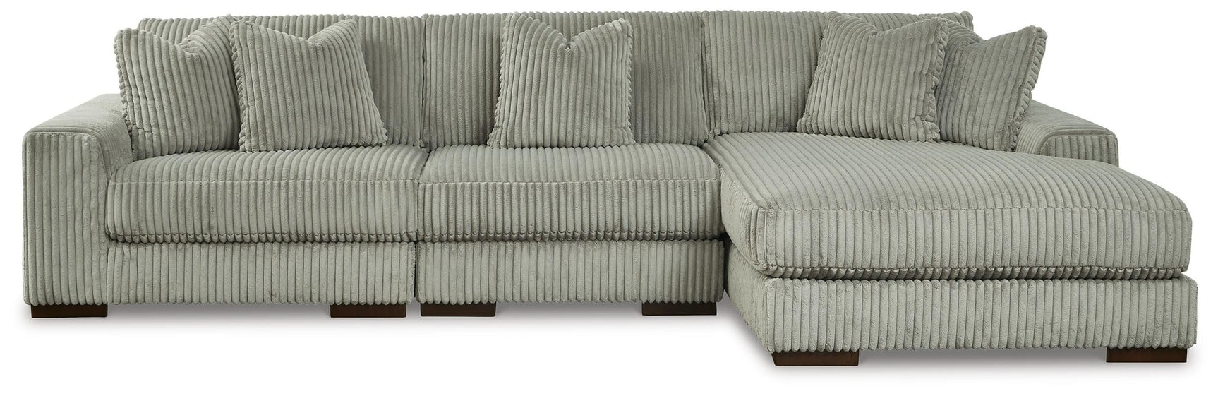Lindyn Fog Velvet 3-Piece Sectional with Chaise - image 2