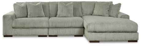 Lindyn Fog Velvet 3-Piece Sectional with Chaise - image 2