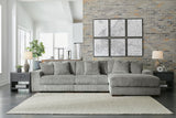 Lindyn Fog Velvet 3-Piece Sectional with Chaise - image 3