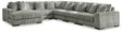 Lindyn Fog Velvet 6-Piece Sectional with Chaise - image 1