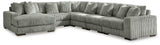 Lindyn Fog Velvet 6-Piece Sectional with Chaise - image 1