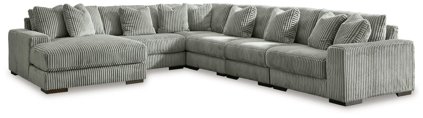 Lindyn Fog Velvet 6-Piece Sectional with Chaise - image 1