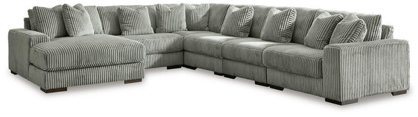 Lindyn Fog Velvet 6-Piece Sectional with Chaise - image 1