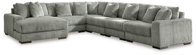 Lindyn Fog Velvet 6-Piece Sectional with Chaise - image 1