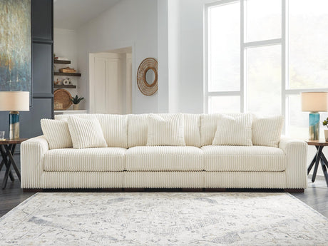 Lindyn Ivory Velvet 3-Piece Sectional Sofa - image 1
