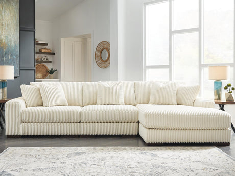 Lindyn Ivory Velvet 3-Piece Sectional with Chaise - image 1