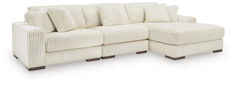 Lindyn Ivory Velvet 3-Piece Sectional with Chaise - image 2