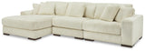 Lindyn Ivory Velvet 3-Piece Sectional with Chaise - image 2