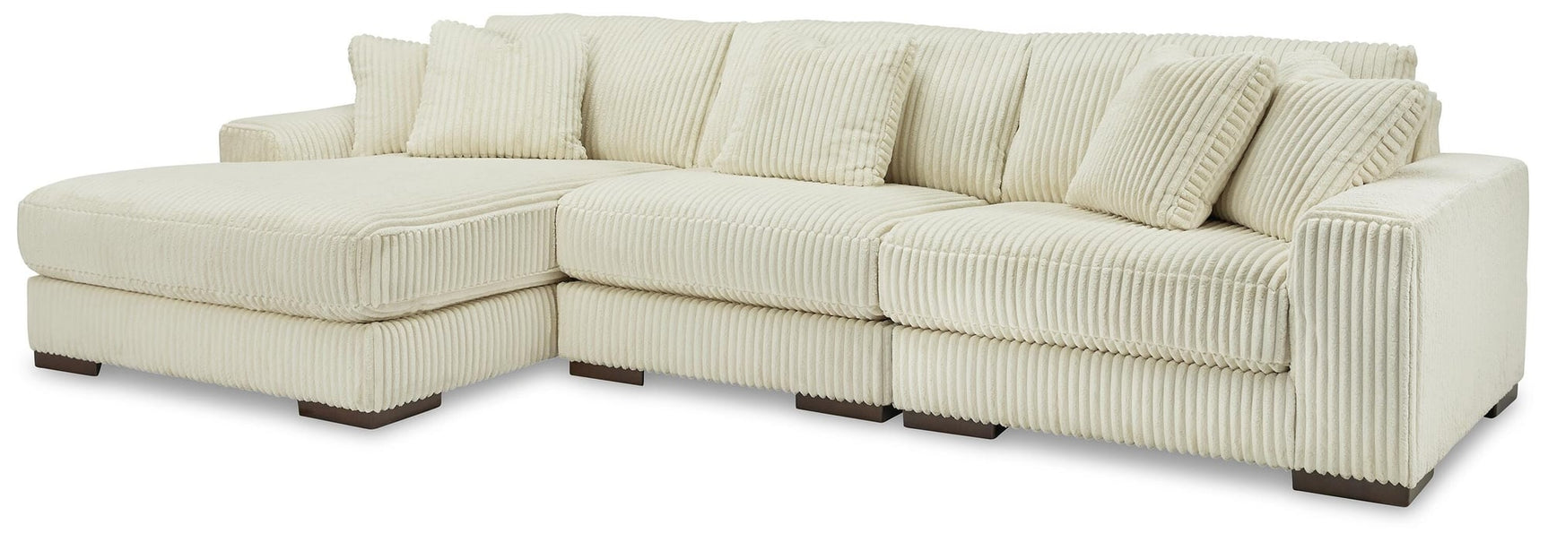 Lindyn Ivory Velvet 3-Piece Sectional with Chaise - image 2