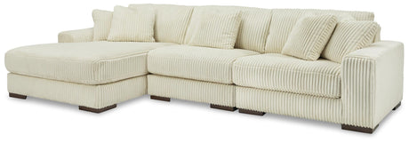 Lindyn Ivory Velvet 3-Piece Sectional with Chaise - image 2