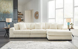 Lindyn Ivory Velvet 3-Piece Sectional with Chaise - image 3