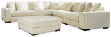 Lindyn Ivory 5-Piece Sectional with Ottoman - image 2