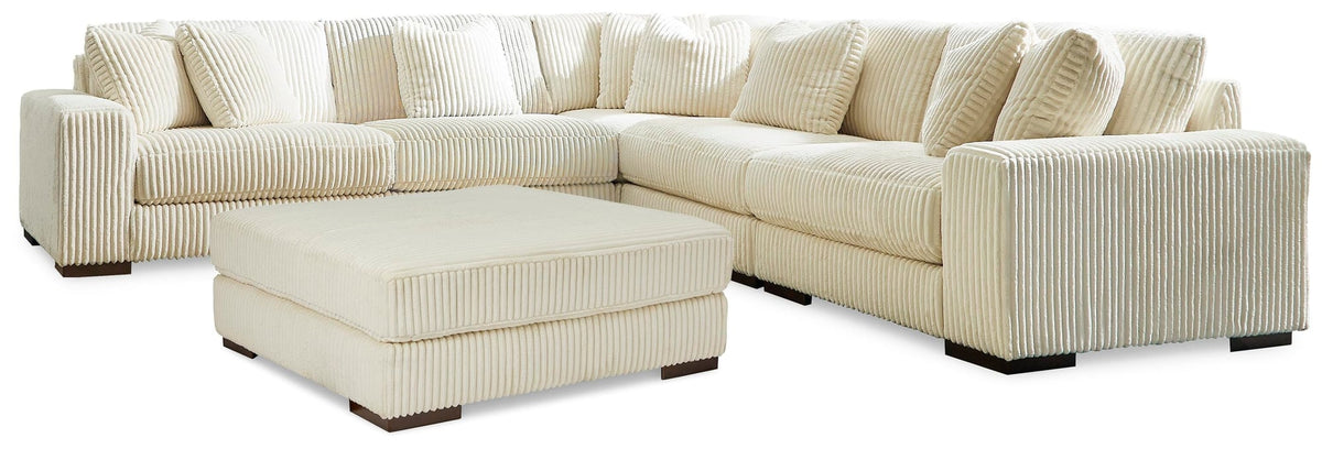 Lindyn Ivory 5-Piece Sectional with Ottoman - image 2