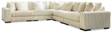 Lindyn Ivory 5-Piece Sectional with Ottoman - image 3