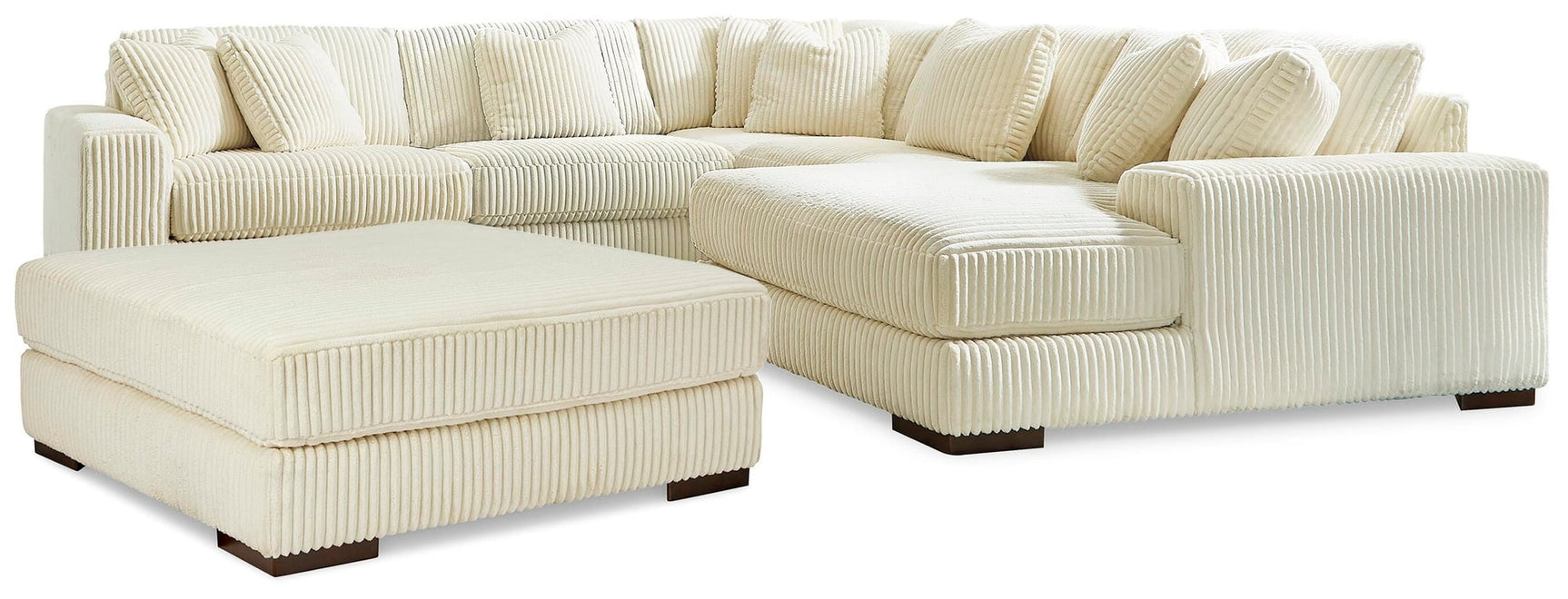 Lindyn Ivory 5-Piece Sectional with Ottoman - image 2