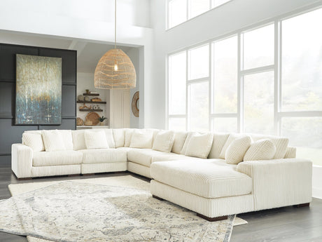 Lindyn Ivory Velvet 6-Piece Sectional with Chaise - image 1