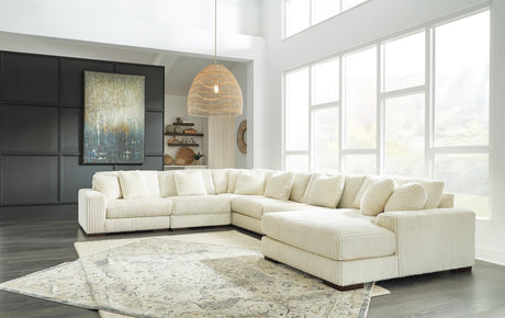 Lindyn Ivory Velvet 6-Piece Sectional with Chaise - image 3