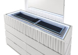 Lisbon White Contemporary Bedroom Set with Cool LED view 6