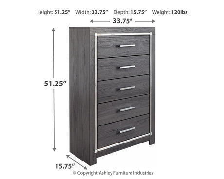 Side view of nightstand from Lodanna Gray Panel Storage Bedroom Set