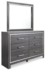 Lodanna Gray Panel Bedroom Set bedroom view with bed and dresser
