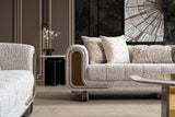 Lora Sofa, Loveseat, and Chair Set with Curved Wood-Trimmed Arms view 9